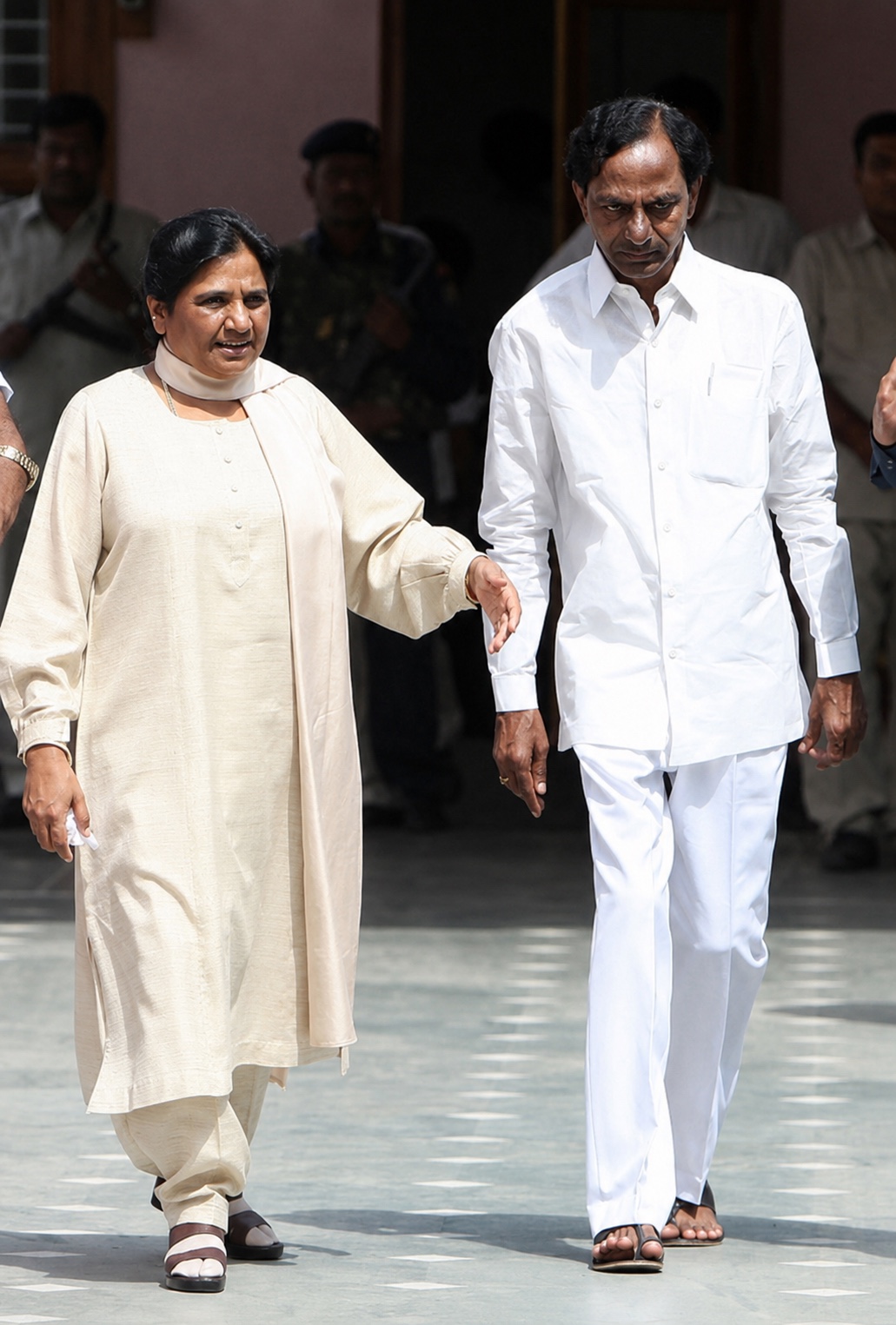 KCR with BSP leader Mayawati in New Delhi, building cross-party support for Telangana statehood