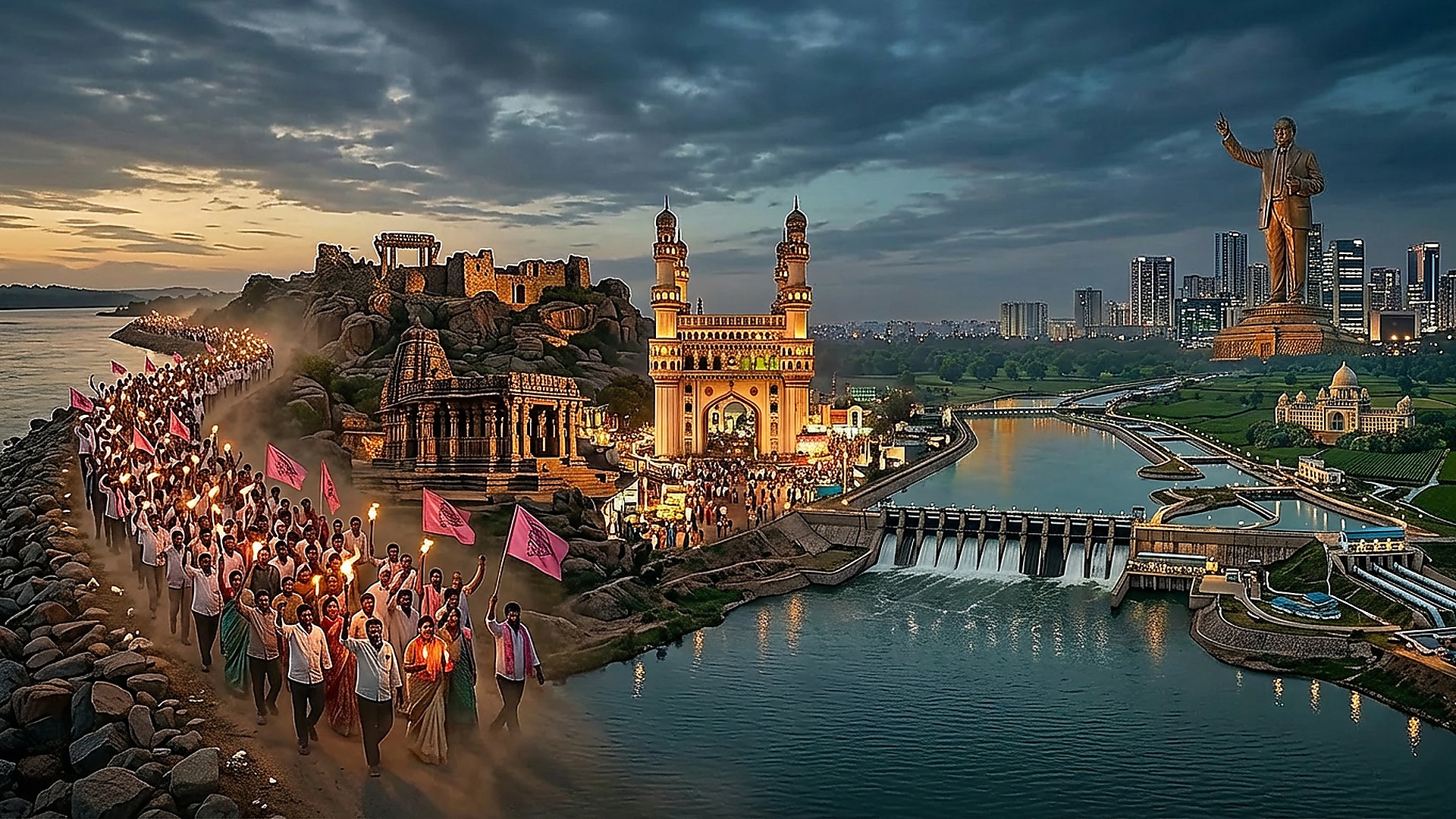 Artistic interpretation of Telangana's story